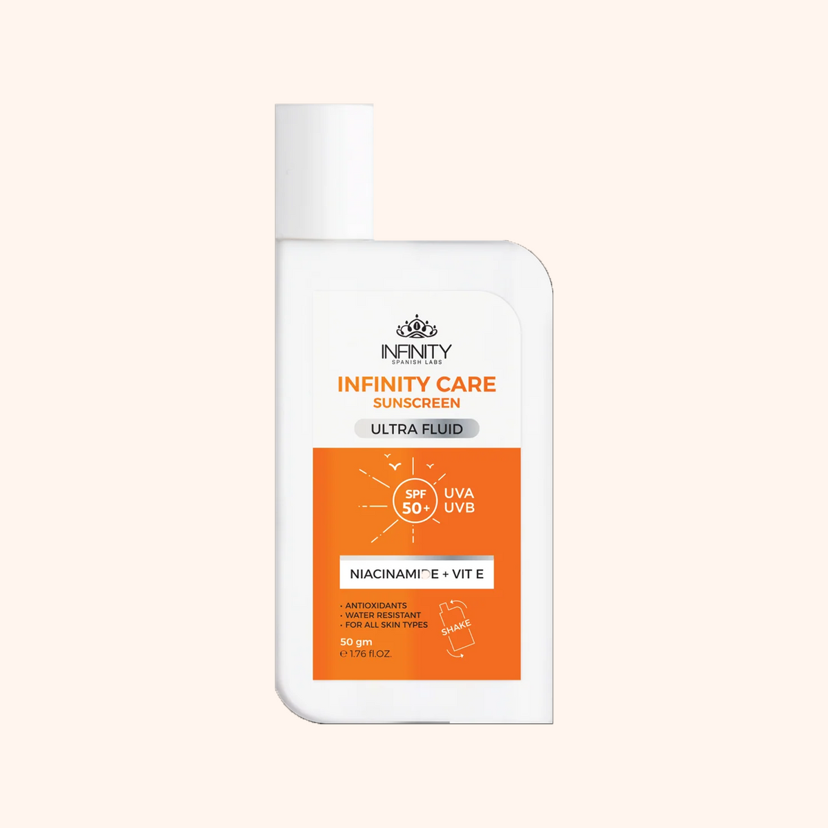 Infinity Sunscreen Ultra Fluid SPF50+ 50gm (1+1 Free)